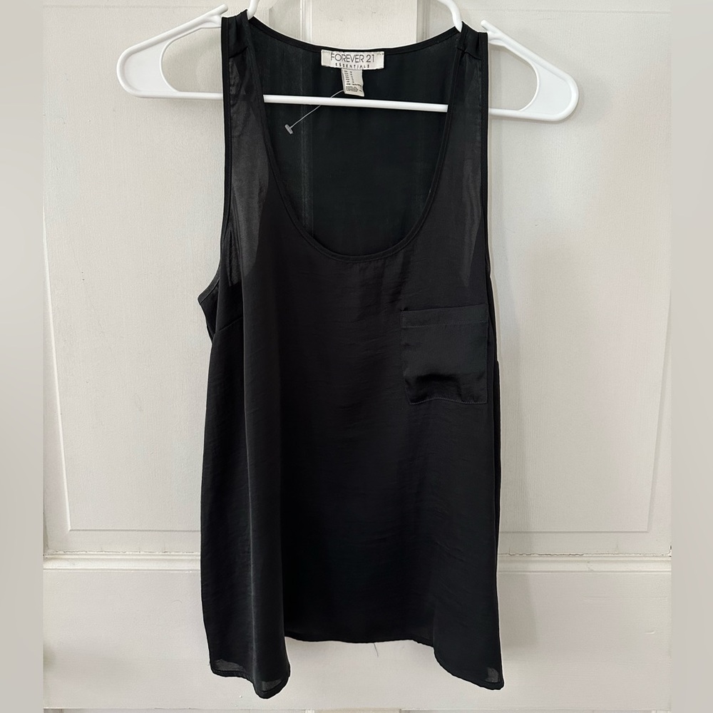 NWT Forever 21 Satin Black Tank
